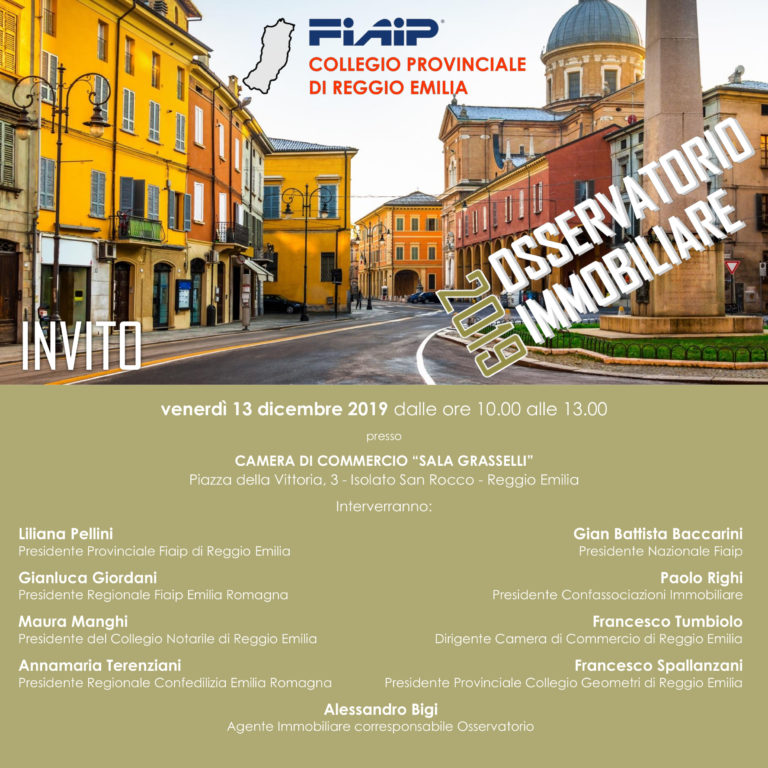 Scopri di più sull'articolo REGGIO EMILIA – 13/12/2019 | Presentazione Osservatorio Immobiliare