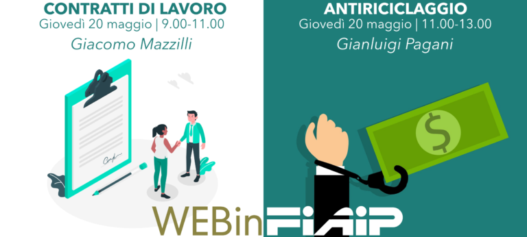 Read more about the article WEBINFIAIP ER – 20/05/2021 | Contratti di lavoro – Antiriciclaggio