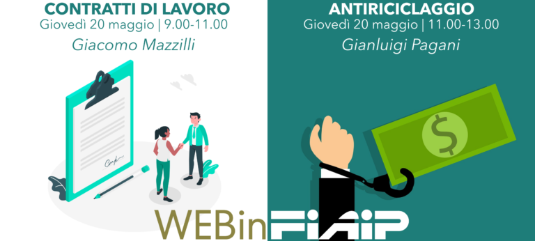 Scopri di più sull'articolo WEBINFIAIP ER – 20/05/2021 | Contratti di lavoro – Antiriciclaggio