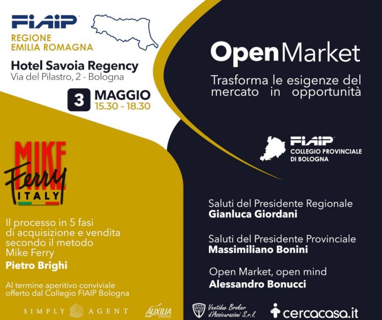 Scopri di più sull'articolo BOLOGNA – 3/05/2022 | Mike Ferry – 5 fasi di acquisizione e vendita + Open Market