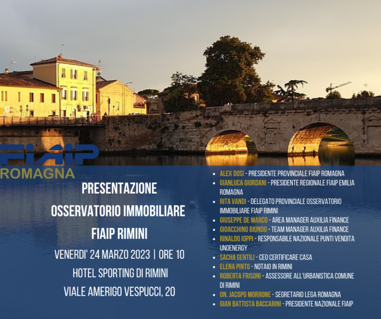 Scopri di più sull'articolo ROMAGNA – 24/03/2023 | Presentazione Osservatorio Immbiliare FIAIP Rimini
