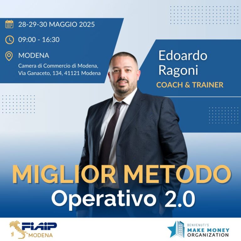 Scopri di più sull'articolo MODENA – 28 – 29 – 30/05/2025 | Miglior Metodo Operativo 2.0