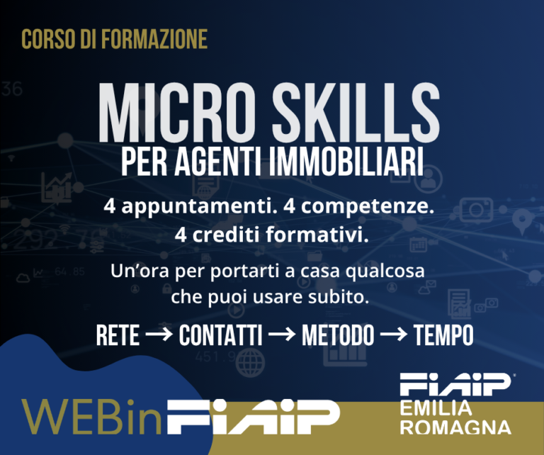 Scopri di più sull'articolo EMILIA ROMAGNA | Micro Skills per Agenti Immobiliari